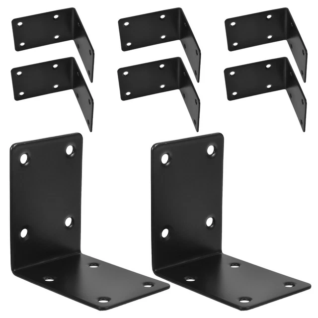 Left Box Bracket 8PCS PLANTER BOX Brackets - Black Heavy Duty L-Shaped Metal Corner ...