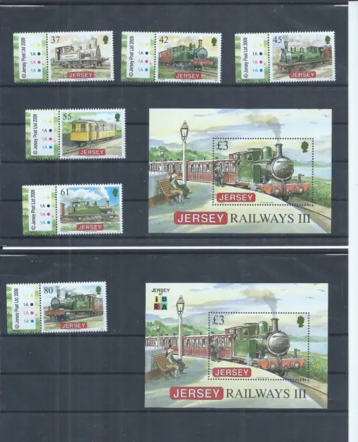 Jersey stamps.  2009 Jersey Railway History III - both minisheets (AK799)