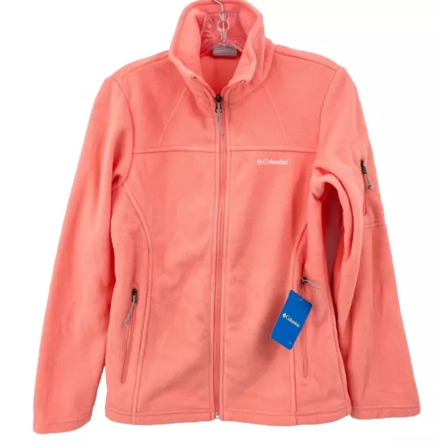 COLUMBIA Women's Sz S Peach Fast Trek II Full-Zip Fleece Jacket Zip Pockets NWT