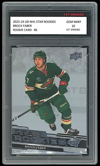 Brock Faber 2023-24 Upper Deck NHL Star Rookies 1st Graded 10 Rookie Card #6