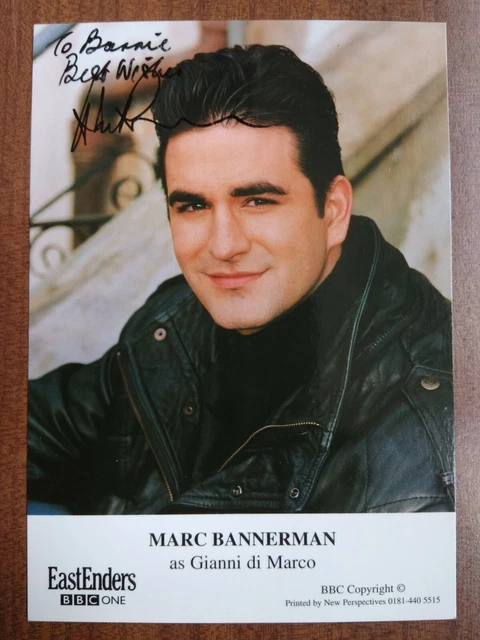 MARC BANNERMAN *Gianni Di Marco* EASTENDERS HAND SIGNED AUTOGRAPH FAN CAST CARD