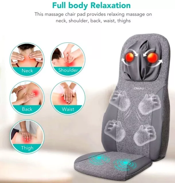 NAIPO Shiatsu-Massagesitzauflage Massagesitzauflage, Rückenmassagegerät mit  Wärme,4 Massage Modi