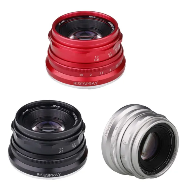 RISESPRAY 35mm f/1.6 Mini Lens V for Micro Four Thirds MFT m4/3 mount Cameras