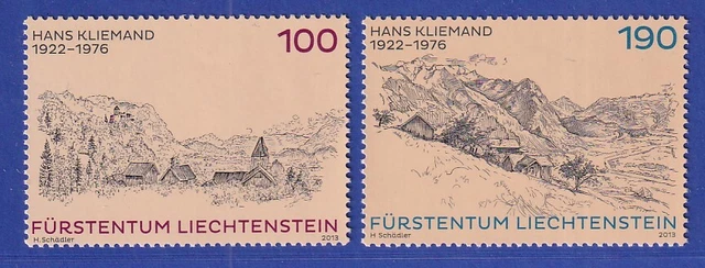 Liechtenstein 2013 Maler Federzeichnungen von H. Kliemand Mi.-Nr. 1669-70 **