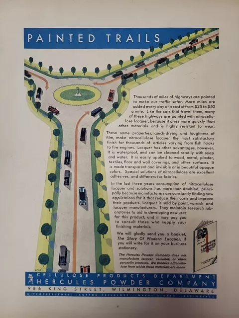 1930 Fortune Magazine Hercules Powder Company Painted Trails Print Advertising