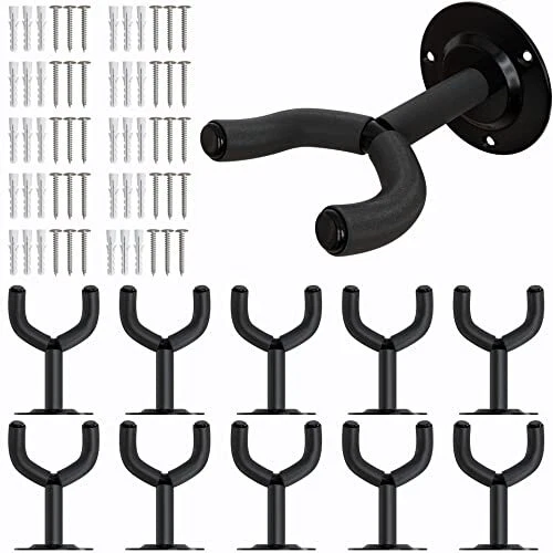 Guitar Wall Hanger Adjustable Wall Mount Hook Stand with Slat Wall Adapter 10pcs