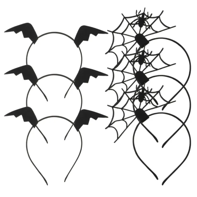 6 pz copricapo ad ala di pipistrello scrunchies nero Halloween