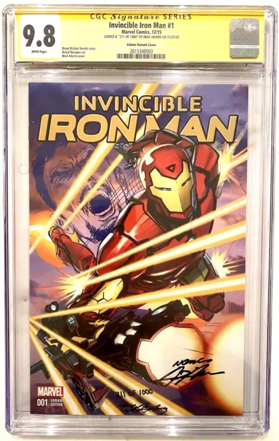 💥 Invincible Iron Man #1 Signed Neal Adams! *Only 28 Cgc Ss 9.8!* Avengers 💥