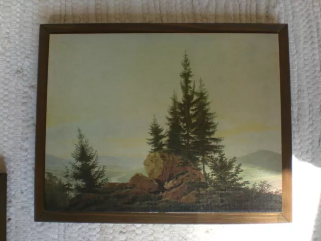 Gemälde von Caspar David Friedrich/Reproduktion aufgeblockt mit Holzrahmen