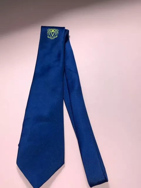 Cravatta vintage blu navy raso Institute of Videography - cravatta uniforme da collezione