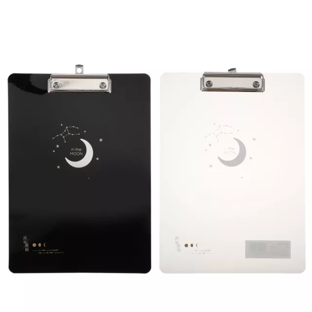 2 Pcs Folder Hardware Office Profile Clip Boards Paper Holder Plastic Clipboard