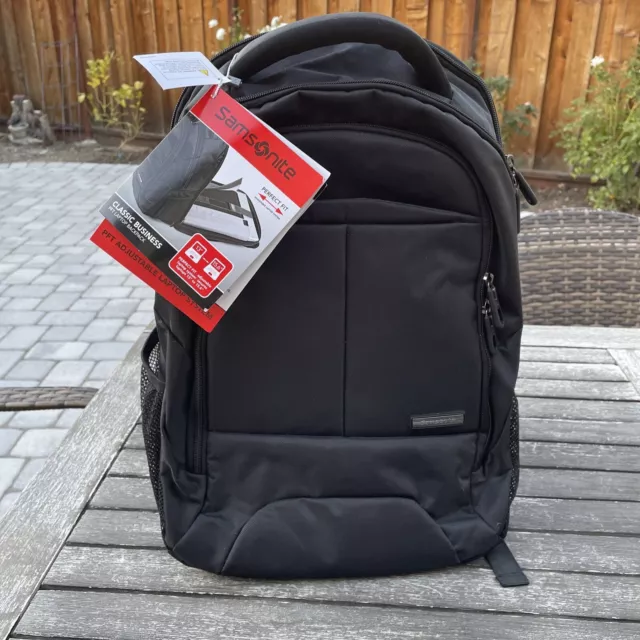 NEW Samsonite Classic Business PFT Perfect Fit 13"-15.6" Laptop Backpack Black