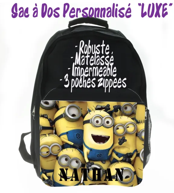 Sac à Dos LUXE " MINIONS V2 " personnalisé avec le prénom style camouflage