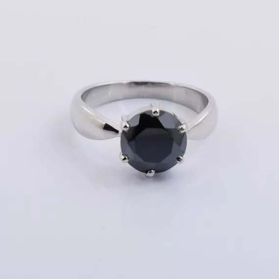 Fabulous Engagement,Anniversary IGL Certified AAA 925 Black Diamond Ring 2.90 Ct