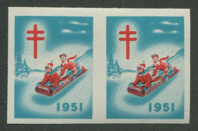 Canada National Christmas Seal #50 Mint Imperf Pair