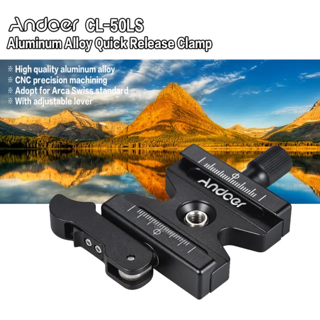 Andoer Ballhead Quick Release Clamp Plate Adjustable for Ball Head Tripod