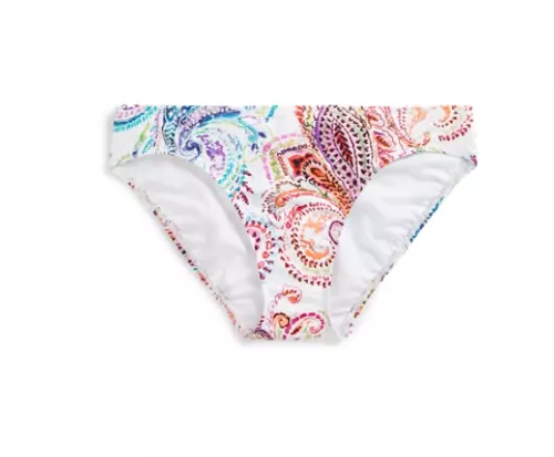 Lauren Ralph Lauren WHITE PAISLEY Captiva Paisley Hipster Swim Bottom[ US 6]