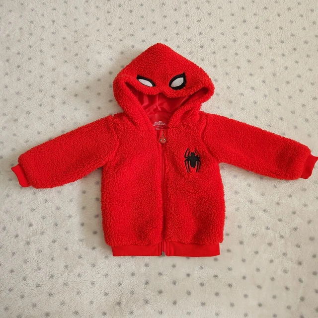 Spiderman Baby's Sherpa Cosplay Hoodie Jacket Size 12 months