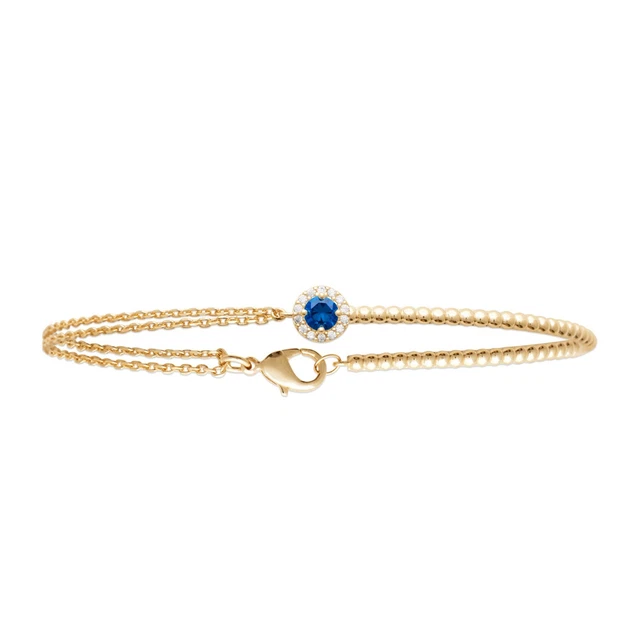 Bracelet Rigide Plaqué Or Avec Cristaux – Style Vintage, Chaîne De Sécurité, Modèle 5158, Parfait état