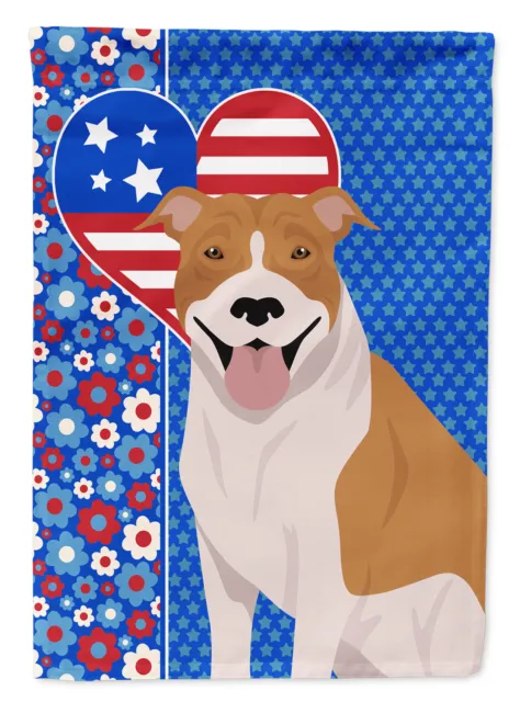 Red White Pit Bull Terrier USA American Flag House Size WDK5128CHF