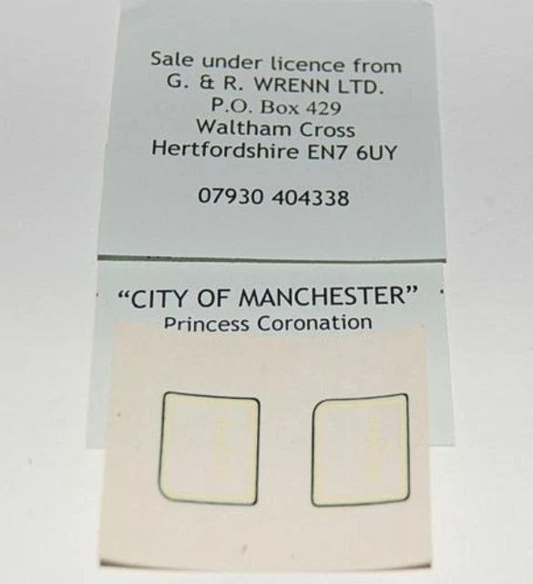 WRENN & Hornby Dublo City of Manchester Cab Side number