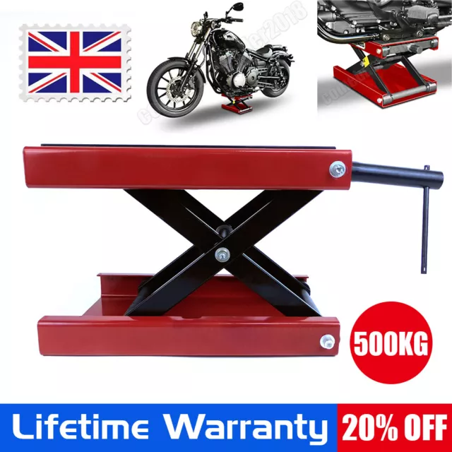 500KG Hydraulic Motorcycle Lifter Motorbike Lift Stand Table Jack Hoist Holder
