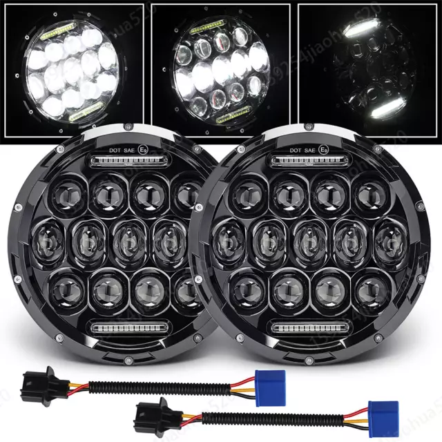 For 1986-1995 Suzuki Samurai DOT 7inch Round LED Headlights Hi/Lo Sealed Beam 2x