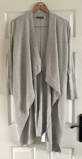 MINT VELVET GORGEOUS Cashmere Blend Grey Biker Waterfall Cardigan Size XS 55.00 PicClick UK