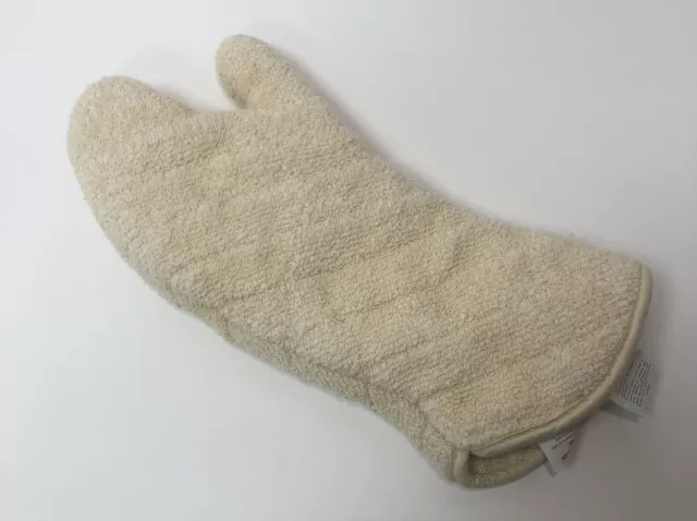 RETIRED PAMPERED CHEF Beige Terry Cloth Oven Mitt 1326 ~Gently