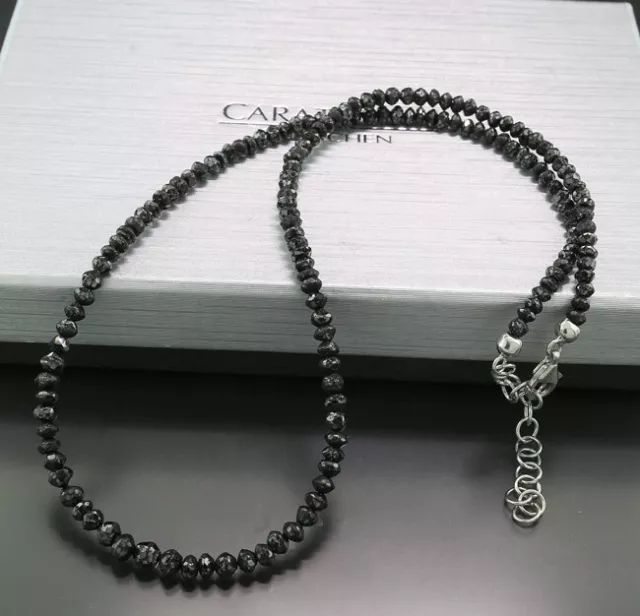 Diamantkette / Collier Schwarz 55 Carat *Luxus* 925 Silber Wert 3.800  Euro