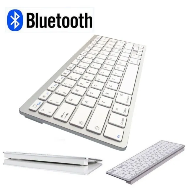 TASTIERA BLUETOOTH ULTRA SLIM WIRELESS COMPATIBILE WINDOWS MAC iOs KEYBOARD PC