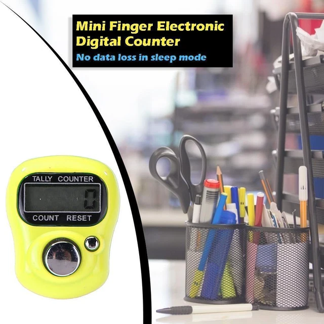 Mini contatore dita LCD contatore digitale elettronico gamma 0-99999 (giallo)
