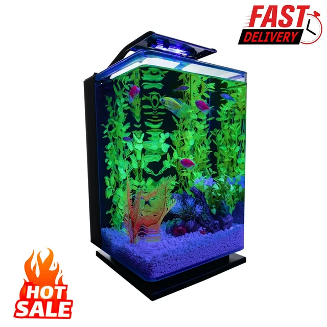 5 gal Desktop Starter Glass Aquarium Kit Fish Tanks Home Office Decoration Hot