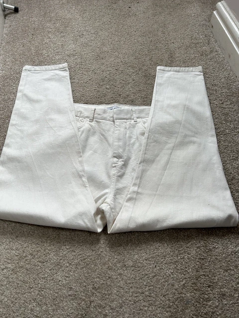 REISS Designer Fugee Straight Jeans Stretch NEW UNWORN Off White Size W34 L28