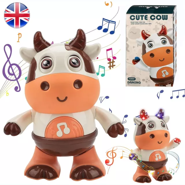 Baby Musical Cow Toy with Lights, Kids Interactive Toy Dancing and Singing Toy