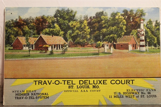 Missouri MO St Louis Trav O Tel Deluxe Court Postcard Old Vintage Card View Post
