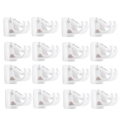 16x Nail-free Adjustable Rod Bracket Holders wall Curtain Hanging Rod Clips