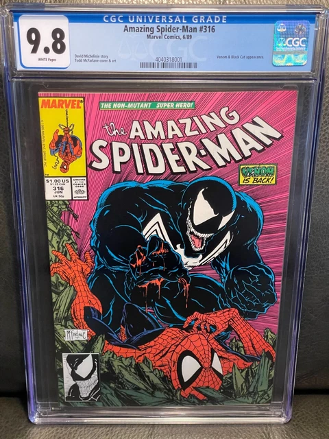 CGC 9.8 Spider-Man #316 Marvel Comics Todd McFarlane 1st Venom Cover Black Cat
