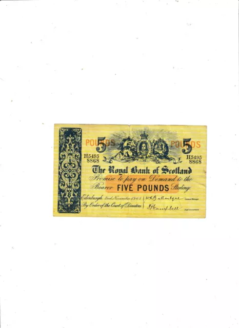 Royal  Bank  Of  Scotland   5  Pounds  1964