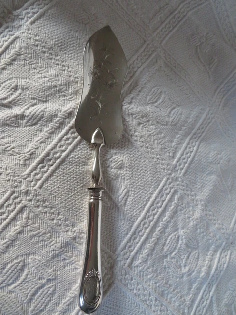 Pelle à Gâteau Ancienne – Lys Doré, Argent, France – Orfèvrerie Vintage