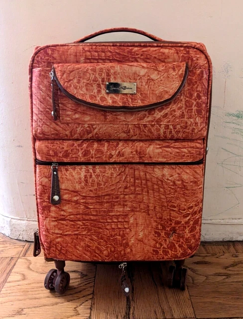 Samantha Brown Carry On Travel Luggage Orange Print 22x14x8