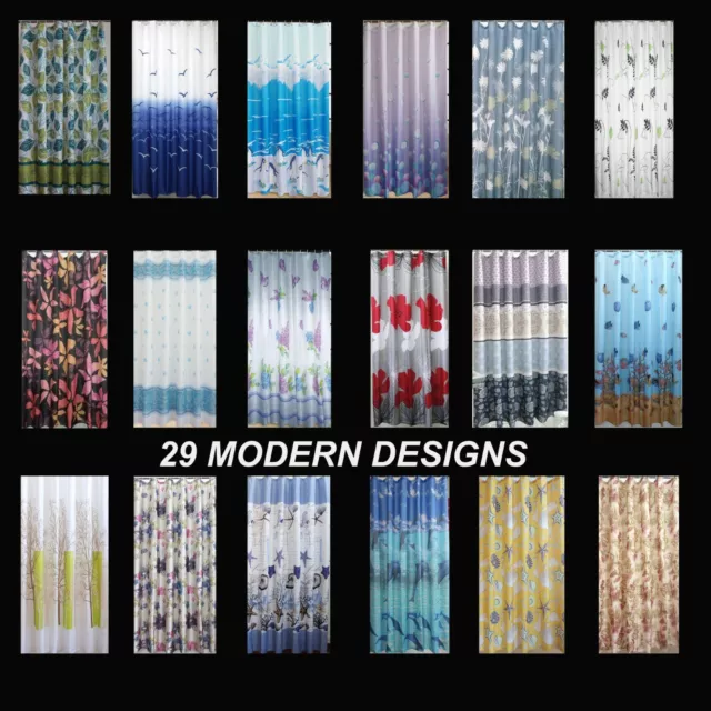 100% Polyester Shower Curtain Fabric Modern Designer Washable + 12 Hooks 180*180