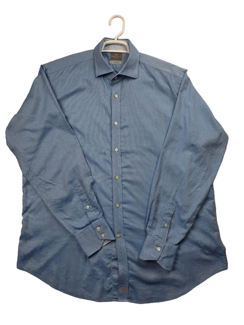 TD Thomas Dean Mens Light Blue Long Sleeve Button Up Shirt XL
