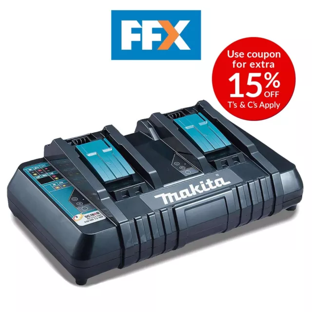 MAKITA 199688 2 DC18SH Twin Port Multi Charger Tools LXT 18V