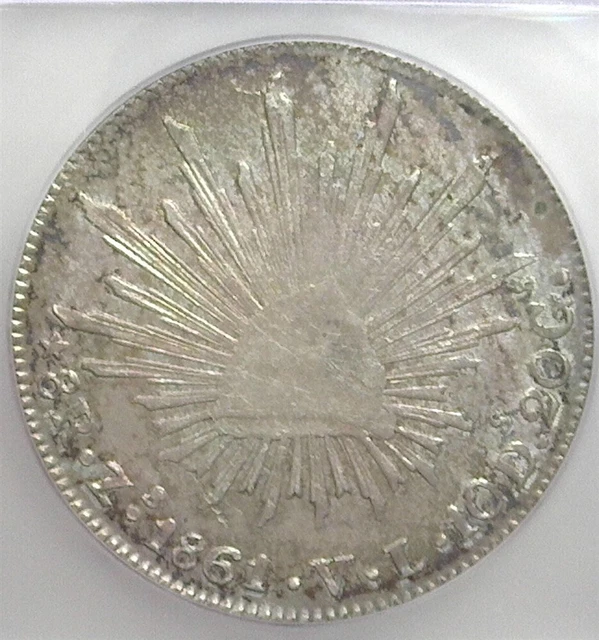 Mexico 1861/0-Zsvl Silver 8 Reales Icg Ef-40 Km-377.13