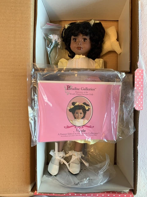 VTG Paradise Galleries Treasury Porcelain Doll NICOLE 13" African American w/Box 14
