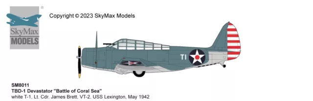 TBD-1 Devastator Lt. Cdr James Brett VT-2 Uss Lexington - SKYMAX SM8011 1/72