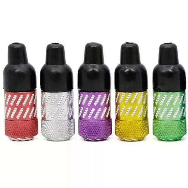 5 Pack | Carved Metal e-Snuff Spice Storage w/ Rubber Pacifier Bullet - Assorted