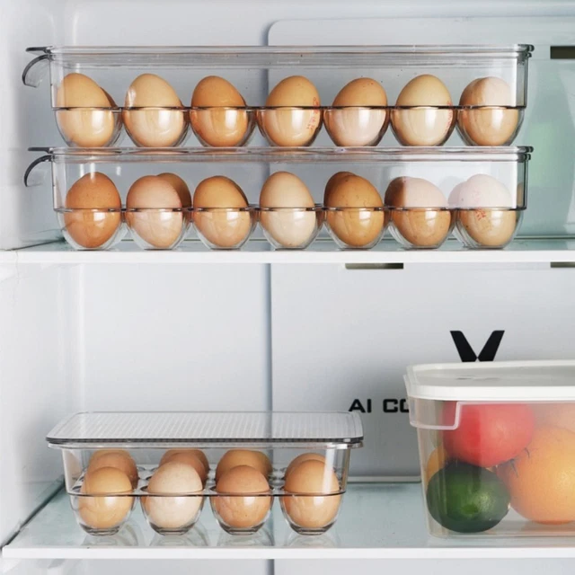LID AIRTIGHT BPA-FREE Eggs Dispenser Egg Storage Box Egg Tray Fridge ...