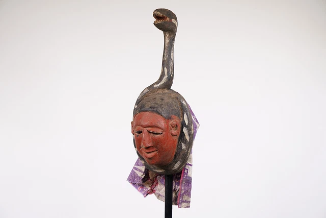 Tiv Festival Mask with Large Snake 17.5" - Nigeria - African Art